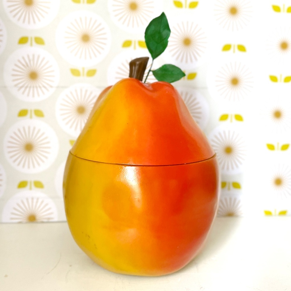 SOLD MCM Ice Bucket Mid Century Party Pear  Ice Tub Vintage Bar Ware Novelty Kit - Picture 4 of 7